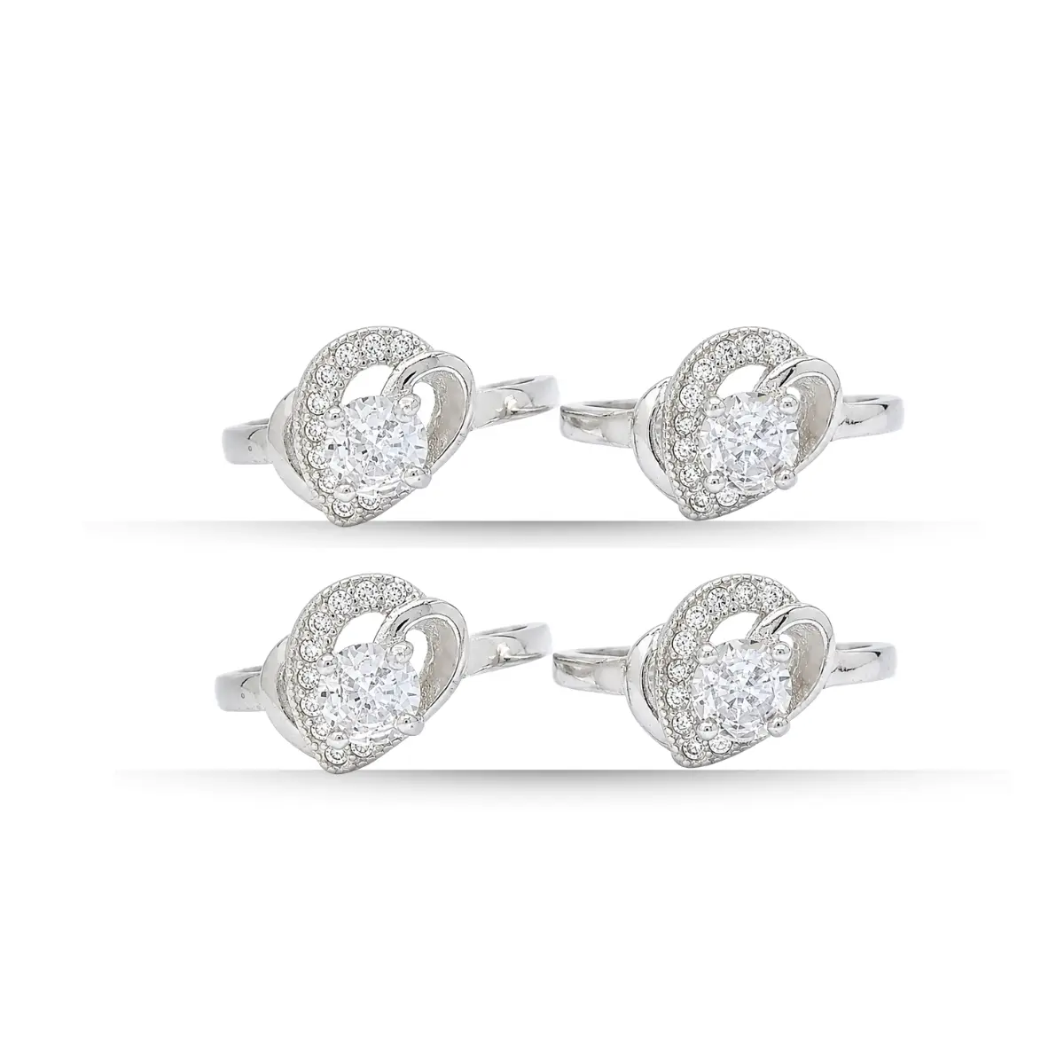 925 Sterling Silver A Toe Ring Pair Of 2 Stylish Heart Design For Women